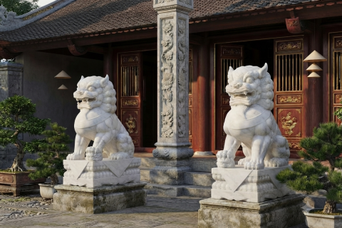 Hướng Dẫn Chọn Kích Thước Và Vị Trí Đặt Tượng Cặp Nghê Đá Trắng Chiêu Tài Lộc