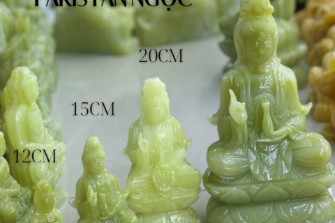 Top Tượng Phật Bà Quan Âm Bằng Đá Ngọc Tự Nhiên Đặt Phòng Khách Chuẩn Phong Thủy