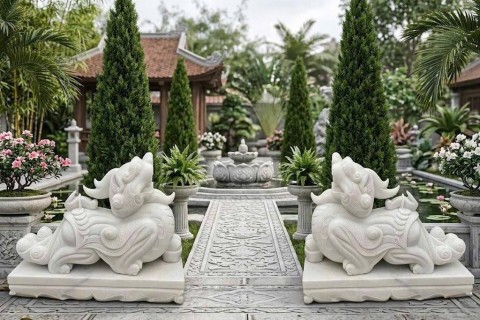Ý Nghĩa Cặp Tỳ Hưu Đá Trắng Tự Nhiên Trong Phong Thủy Thu hút Tài Lộc