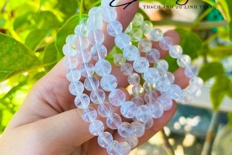 VÒNG TAY ĐÁ THẠCH ANH TRẮNG - THỂ HIỆN TRÍ TUỆ VÀ THÔNG MINH