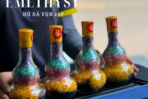 HỦ ĐÁ VỤN THẠCH ANH TỰ NHIÊN ĐA SẮC CHIÊU TÀI HÚT LỘC MANG NHIỀU Ý NGHĨA  TRONG PHONG THUỶ