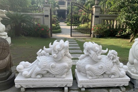 Top Vị Trí Vàng An Vị Cặp Tỳ Hưu Đá Trấn Trạch Sảnh Công Ty Giúp Doanh Nghiệp Hút Tiền Tài Cực Đại