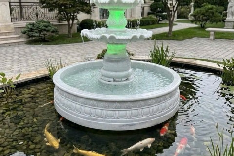 Thủy Luân Đá Trắng Nguyên Khối Nghệ Thuật – Giải Pháp Tạo Không Gian Thư Giãn Đẳng Cấp