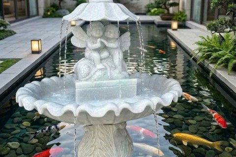 Thủy Luân Đá Trắng Nguyên Khối Đẹp Tự Nhiên – Lựa Chọn Hoàn Hảo Cho Không Gian Ngoài Trời