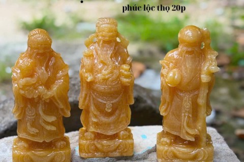Bộ Phúc – Lộc – Thọ Đá Ngọc Hoàng Long 20cm & 30cm