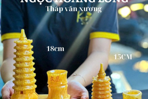Tháp Văn Xương Đá Ngọc Hoàng Long - Vật Phẩm Phong Thủy Thu Hút Công Danh, Học Hành Đỗ Đạt