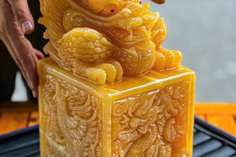 Tượng Ấn Rồng Đá Ngọc Hoàng Long Cao Cấp – Linh Vật Phong Thủy Được Ưa Chuộng