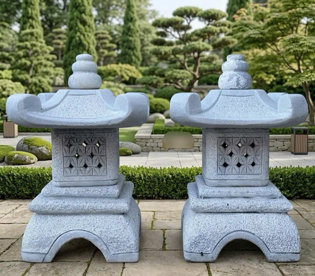 Cặp chân đèn đá sa thạch cao 40cm T3881